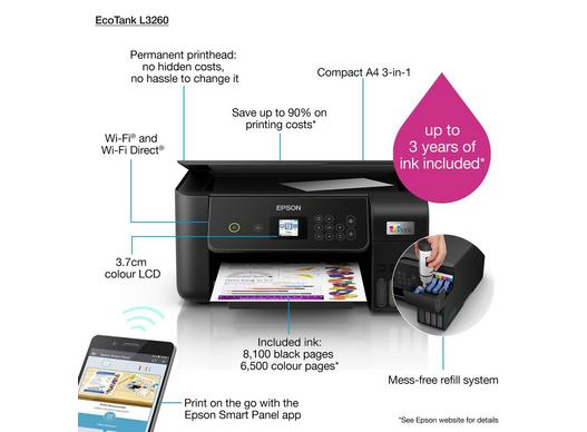 Epson EcoTank L3260 A4 Wi-Fi All-in-One Ink Tank Printer
