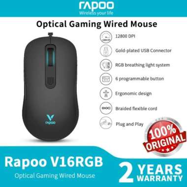 RAPOO V16 Wired Optical Gaming Mouse