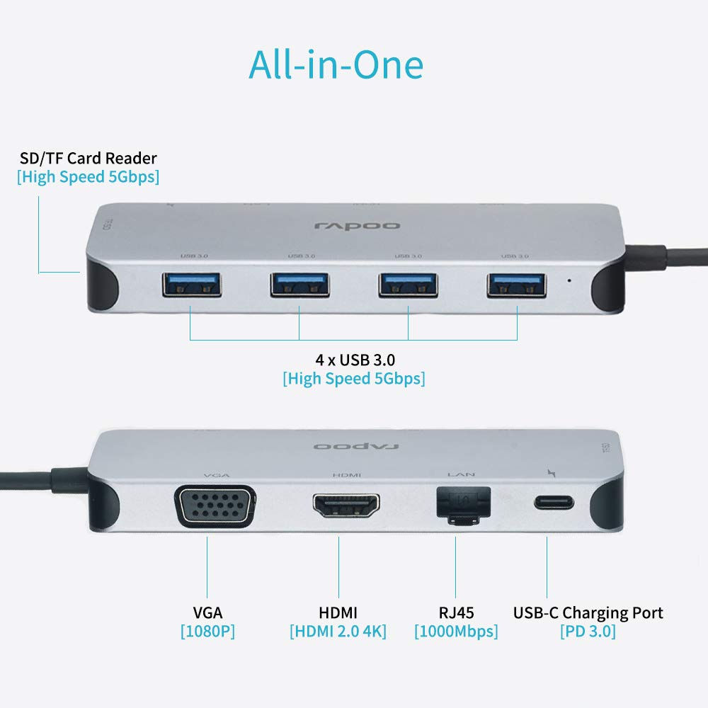 Rapoo Multifunction Adapter 10 In 1 XD200c