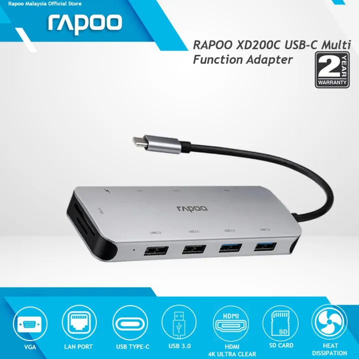 Rapoo Multifunction Adapter 10 In 1 XD200c